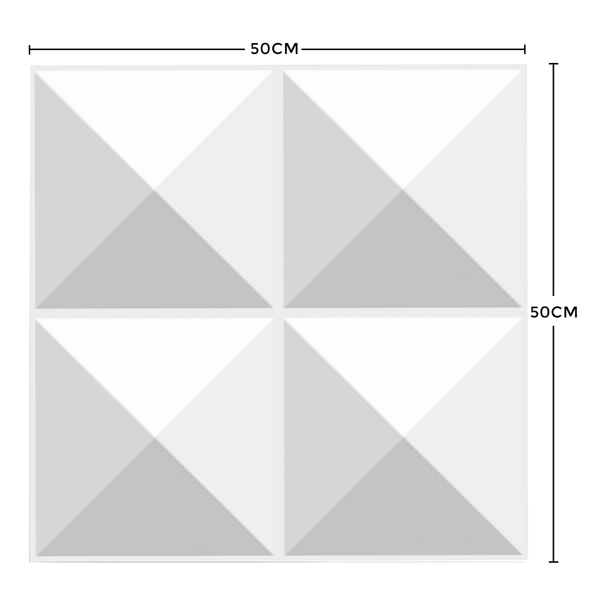 Panel Decorativo 3d Para Muros Pir&aacute;mide Blanco 50 X 50 Cm Deco PVC image number null