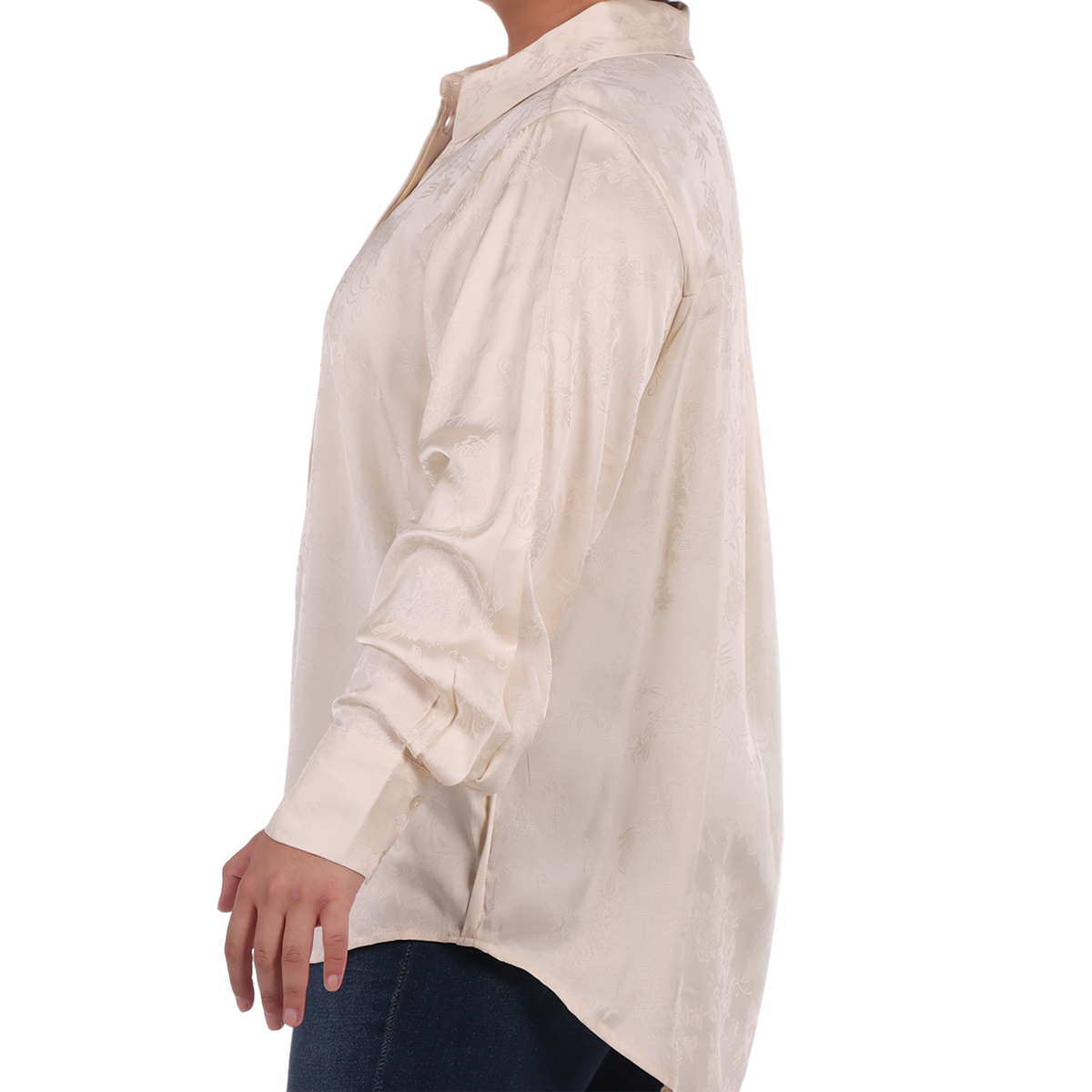 Blusa Estampado Floral Camisera Casual Dex para Plus Mujer Curvy image number null