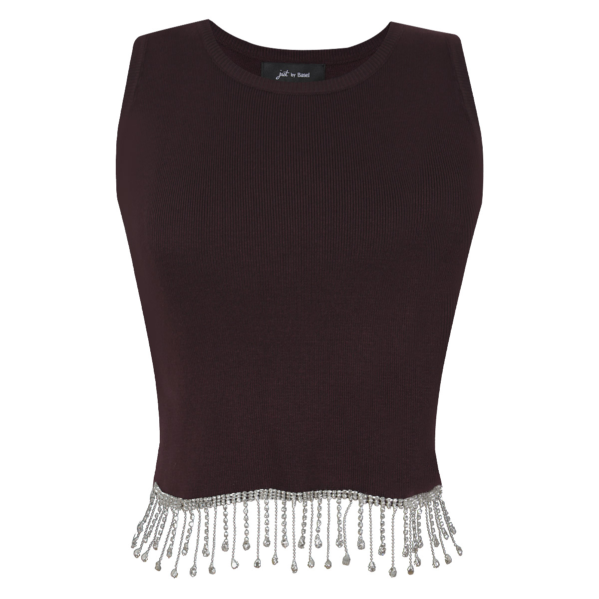 Blusa de punto con tiras de cristal para Mujer Petite JUST BY BASEL image number null