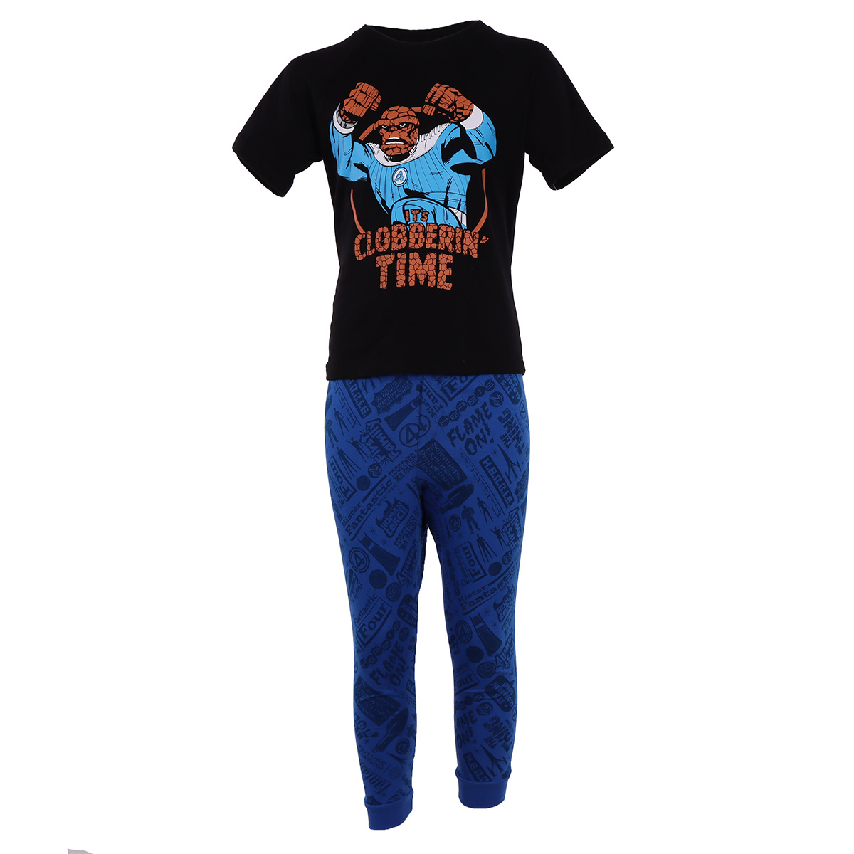 Pijama de Manga Corta Fantastic Four Negro y Gris Para Ni&ntilde;o image number null