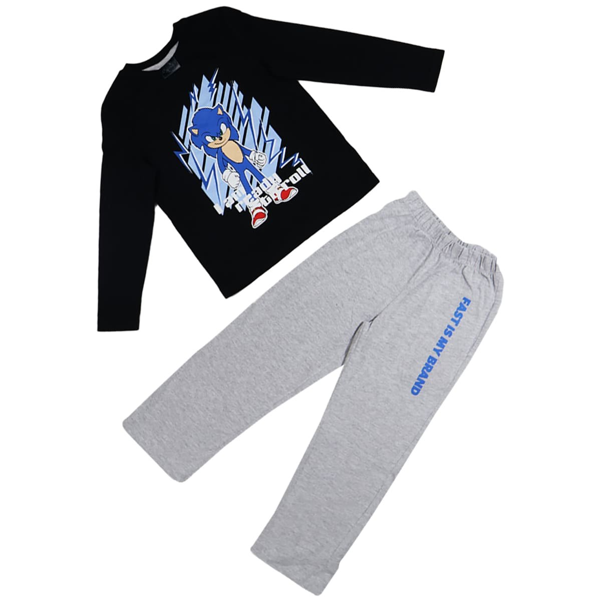 Pijama de Playera Manga Larga y Pantal&oacute;n con Dise&ntilde;o Sonic para Ni&ntilde;o image number null