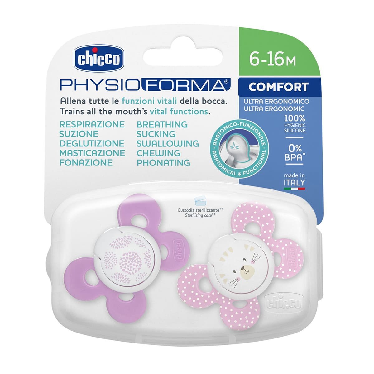 Chup&oacute;n Confort Rosa&nbsp; 6-16M 2Pack Chicco image number null