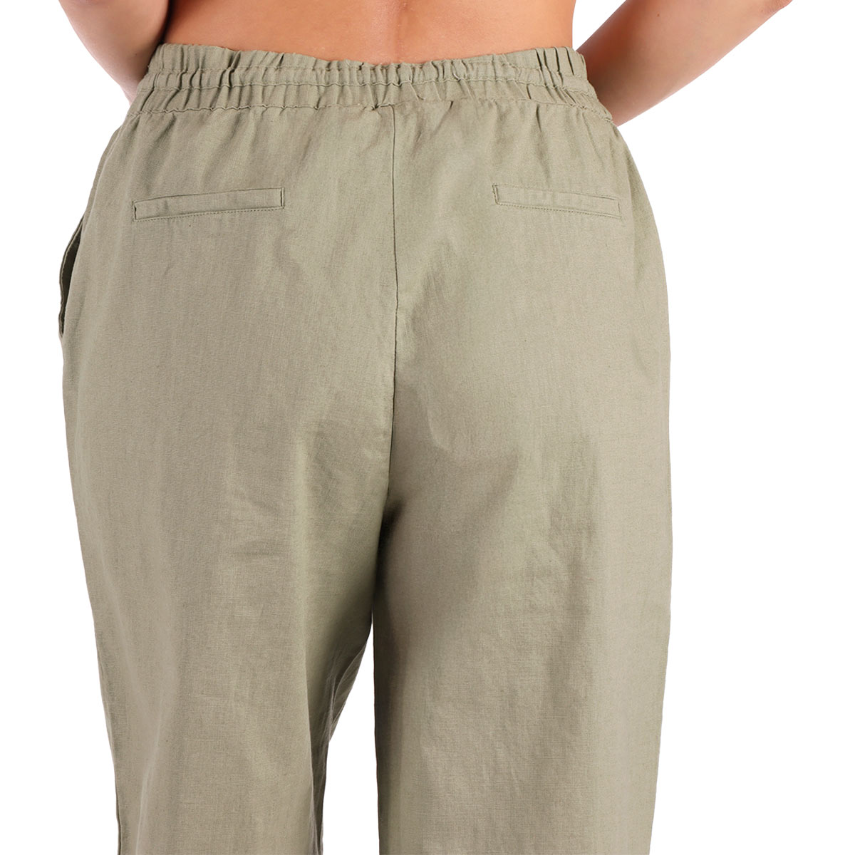 Pantal&oacute;n de Lino Pierna Ancha Tiro Medio Lifestyler Mujer image number null