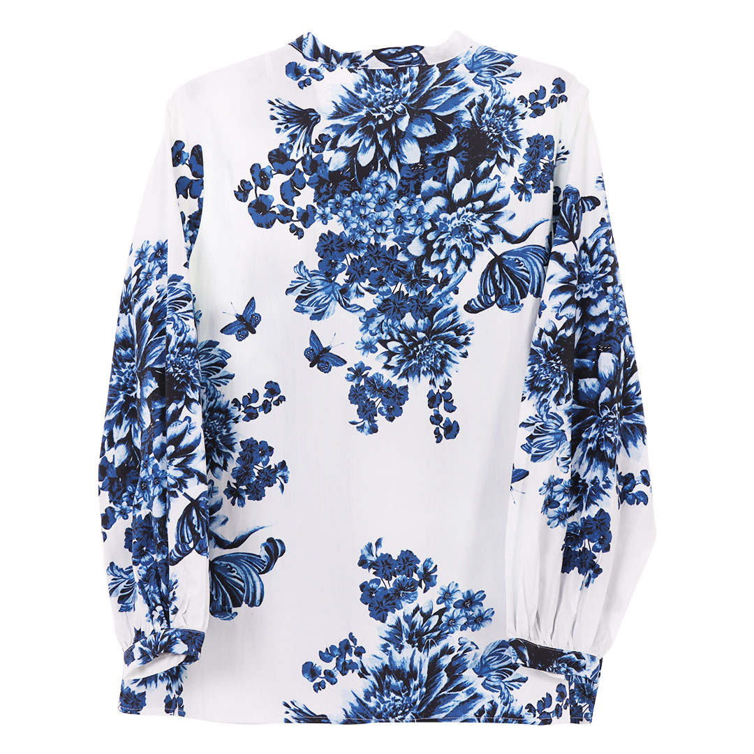 Blusa Manga Larga con Corbata Estampado Floral LIFESTYLER para Mujer Curvy image number null