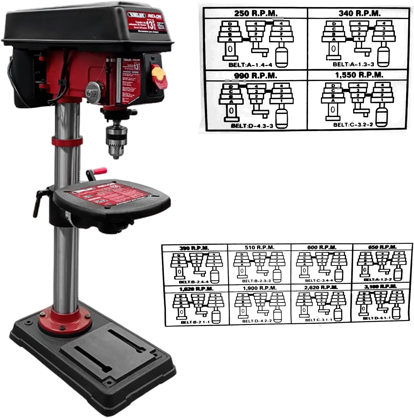 Taladro de Columna de Banco 13" KN DP-13A Knova image number null