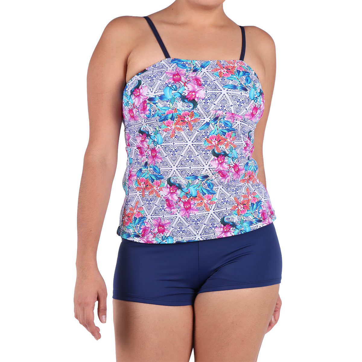 Traje de Ba&ntilde;o 2 Piezas Tankini Estampado Floral Okidow Mujer image number null