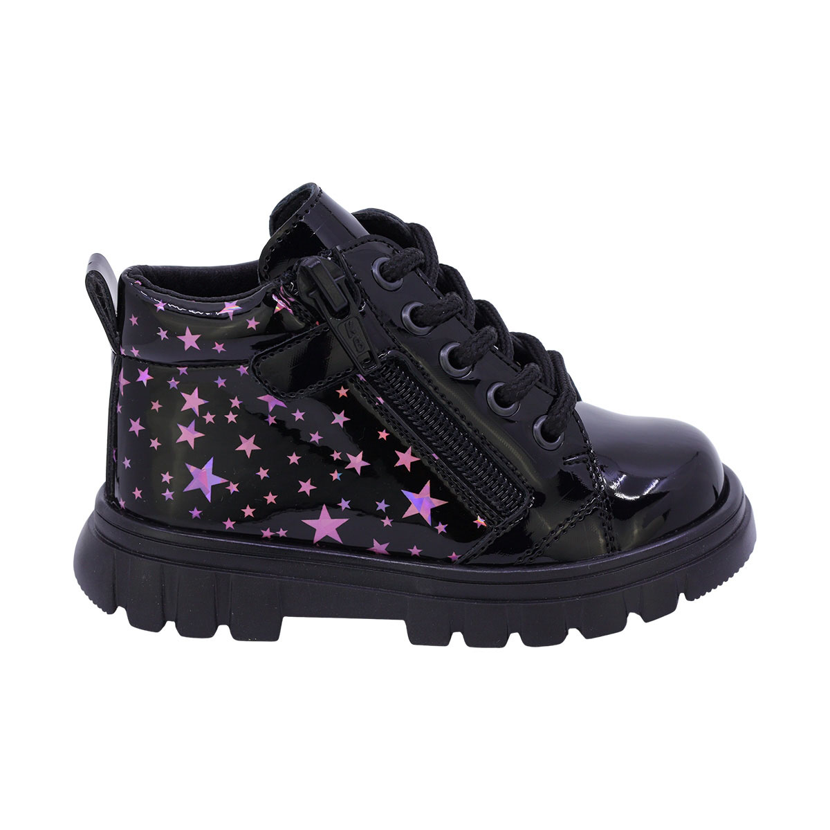 Bot&iacute;n en Charol Coqueta con Agujeta y Estampado Estrellas para Ni&ntilde;a image number null