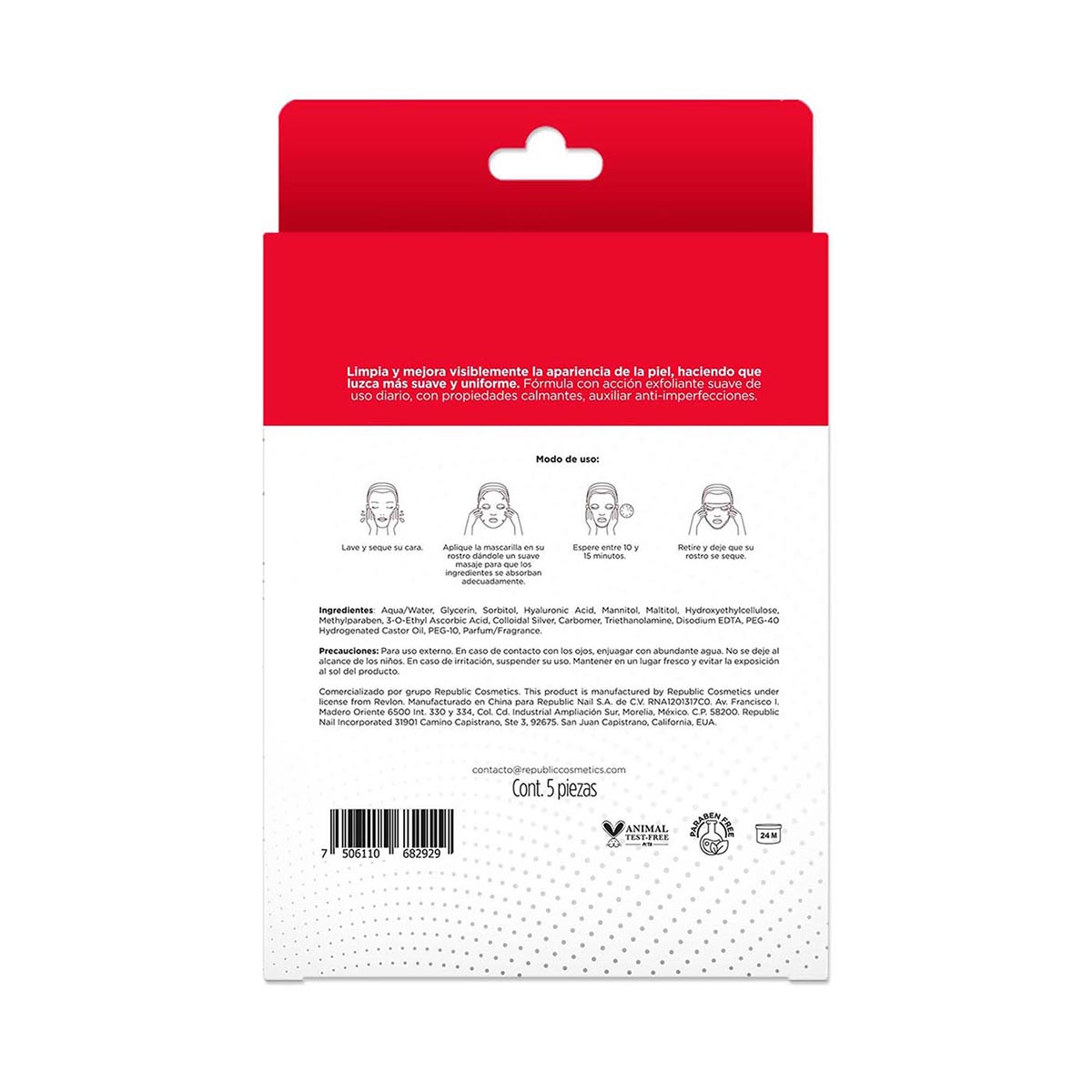 Pack Mascarilla Facial Salic&iacute;lico y Glic&oacute;lico 5 pzas Revlon image number null