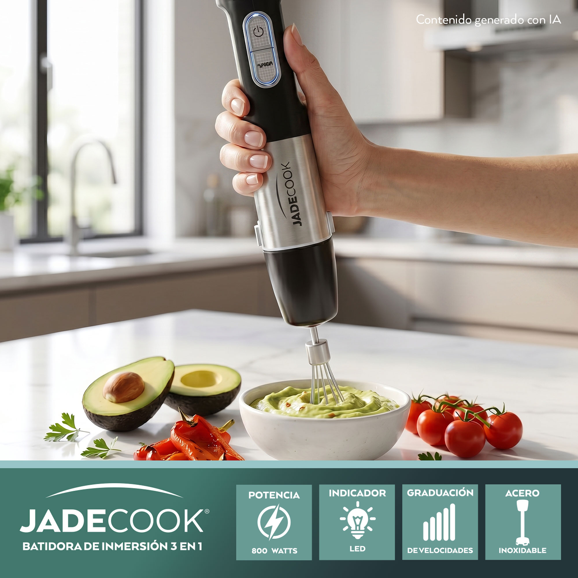 Batidora De Inmersi&oacute;n 800 W Con Accesorios Jade Cook image number null