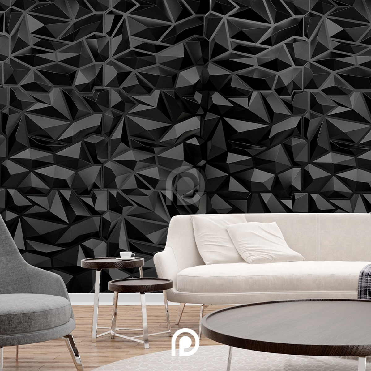 Panel decorativo 3D Cristal Negro 50x50cm Deco PVC image number null