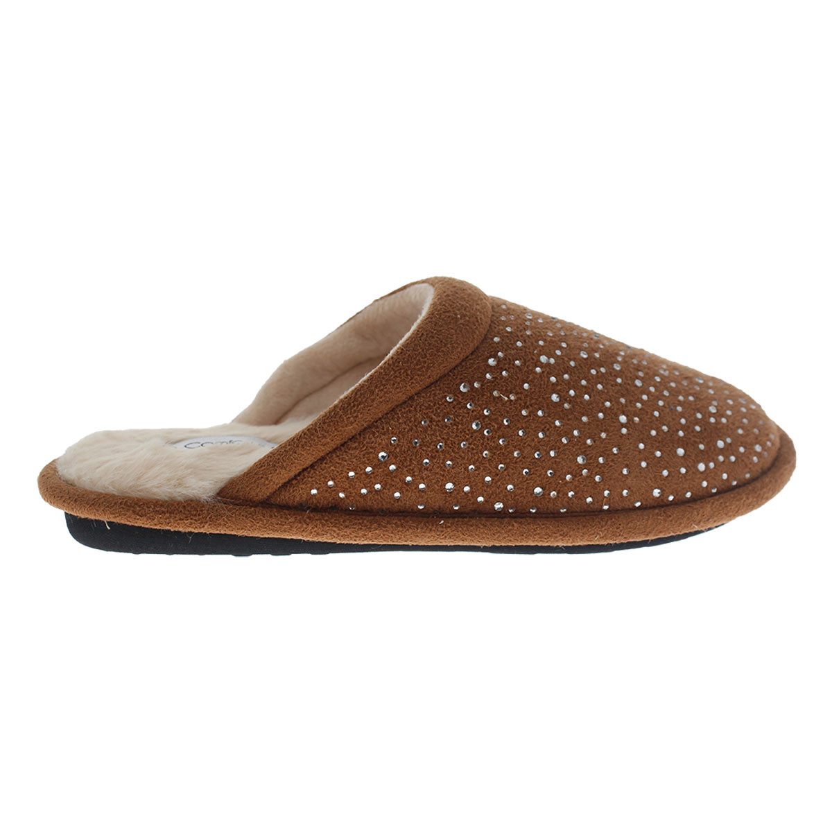 Pantufla con Brillos Comfort Fit Caf&eacute; para Mujer image number null