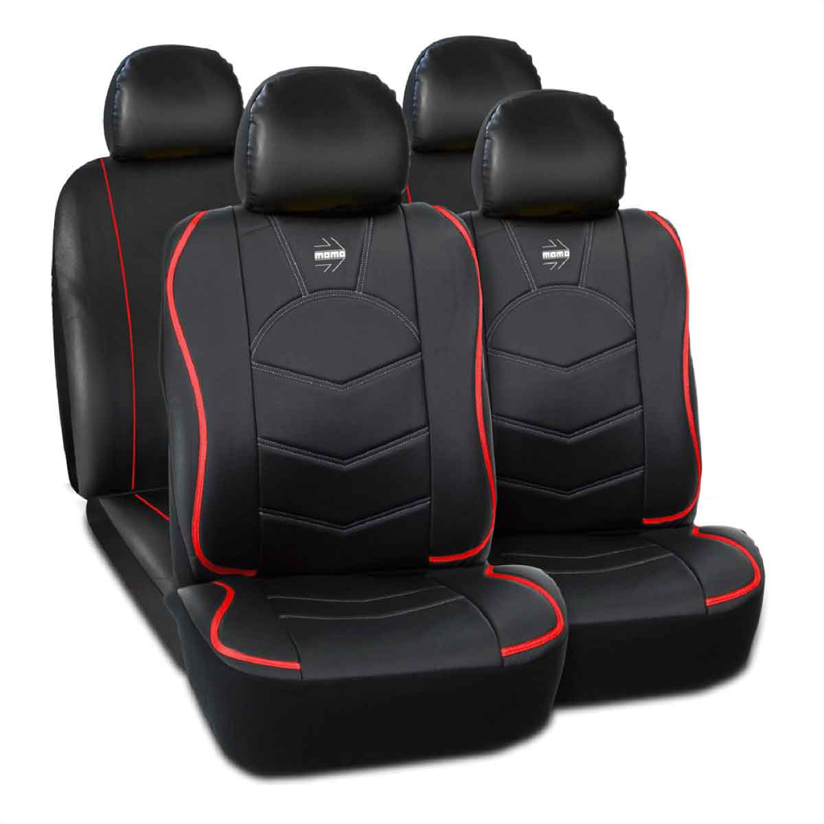 Fundas Cubre Asiento Momo Negro/ Rojo image number null