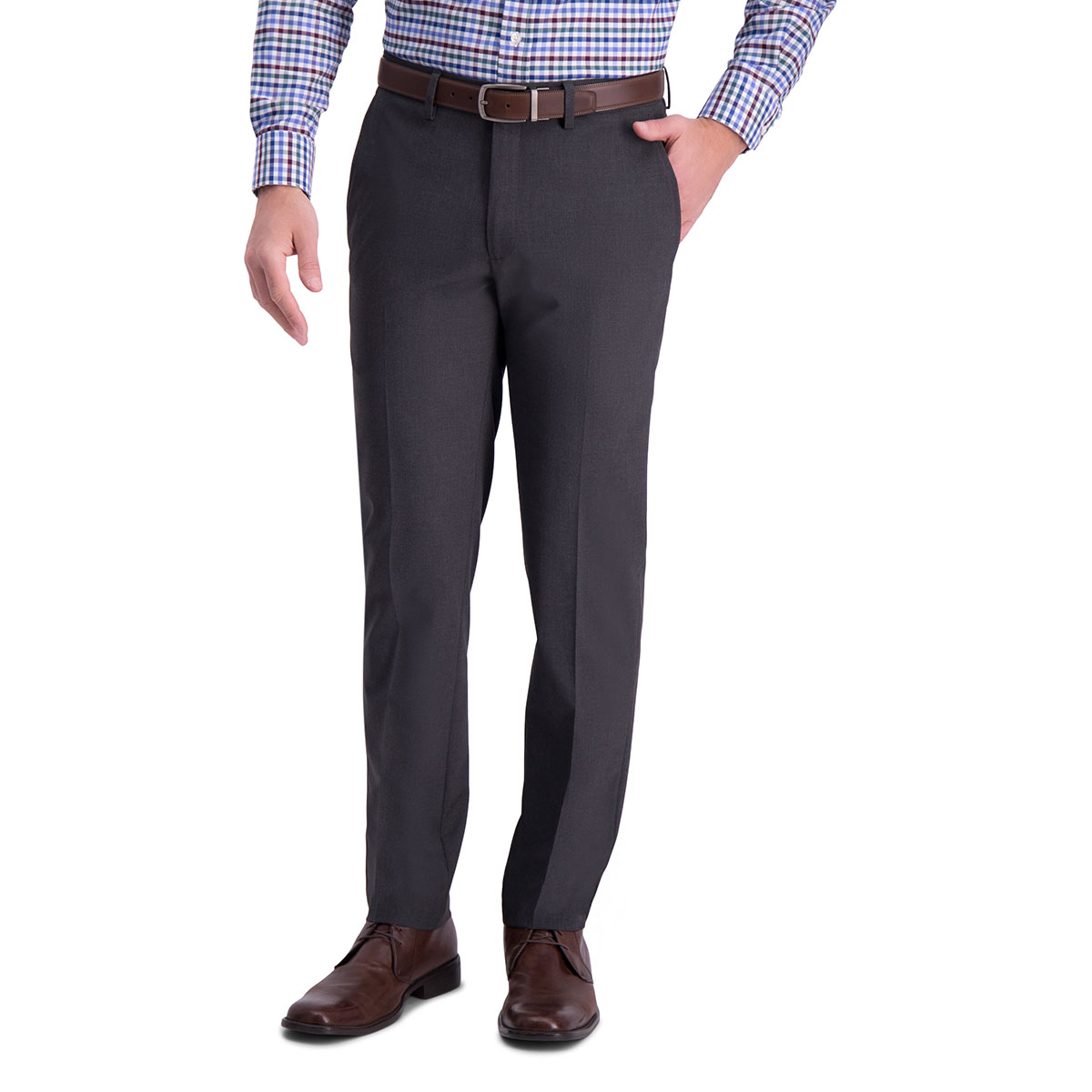 Pantalon Slim Fit Modelo elo Hy70295Ox Gris Oxford Haggar Para Hombre image number null