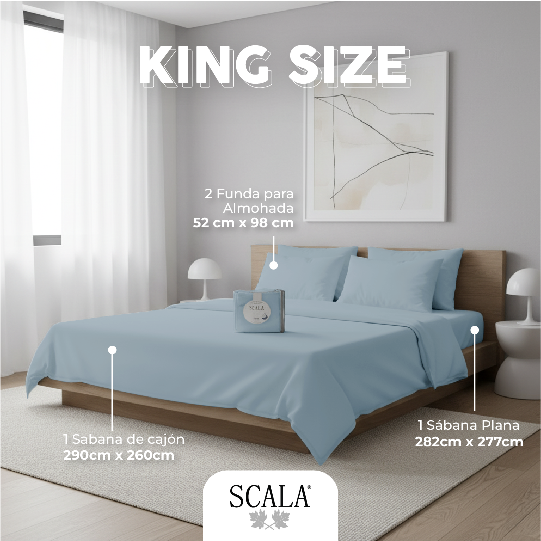 Sabanas King Azul Claro Scala image number null