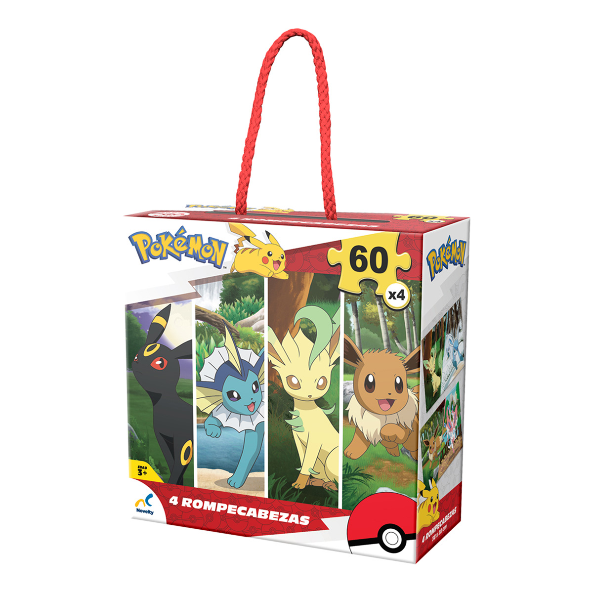 Rompecabezas NOVELTY 4 En 1 Pok&eacute;mon Eevee image number null