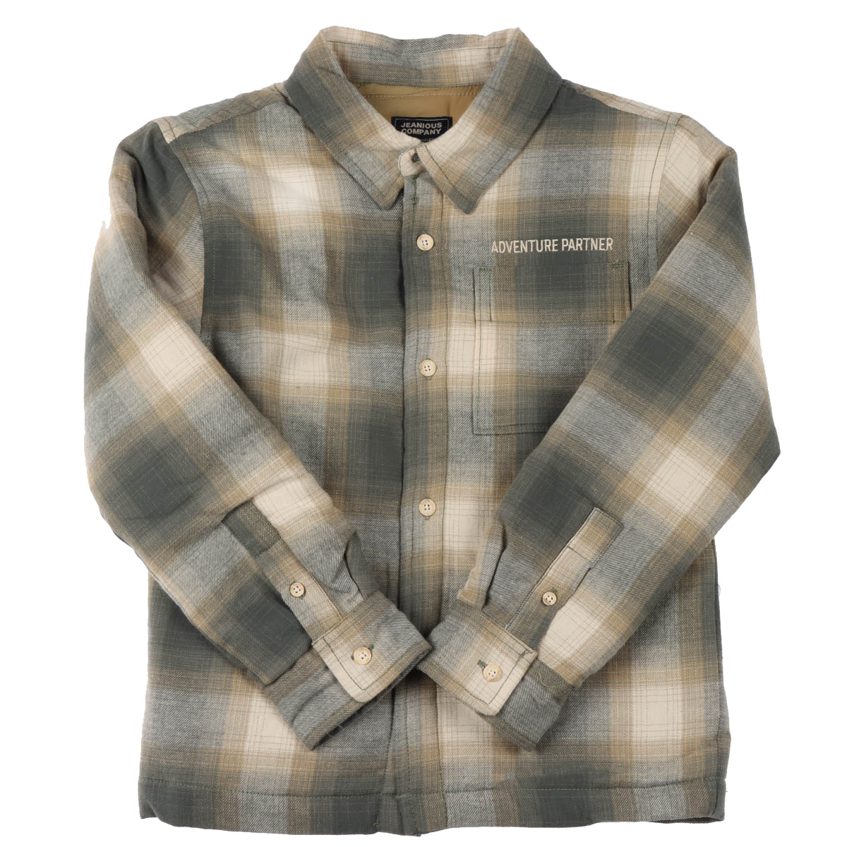 Sobrecamisa Cuadros Tonos Tierra de Algod&oacute;n Jeanious Ni&ntilde;o image number null