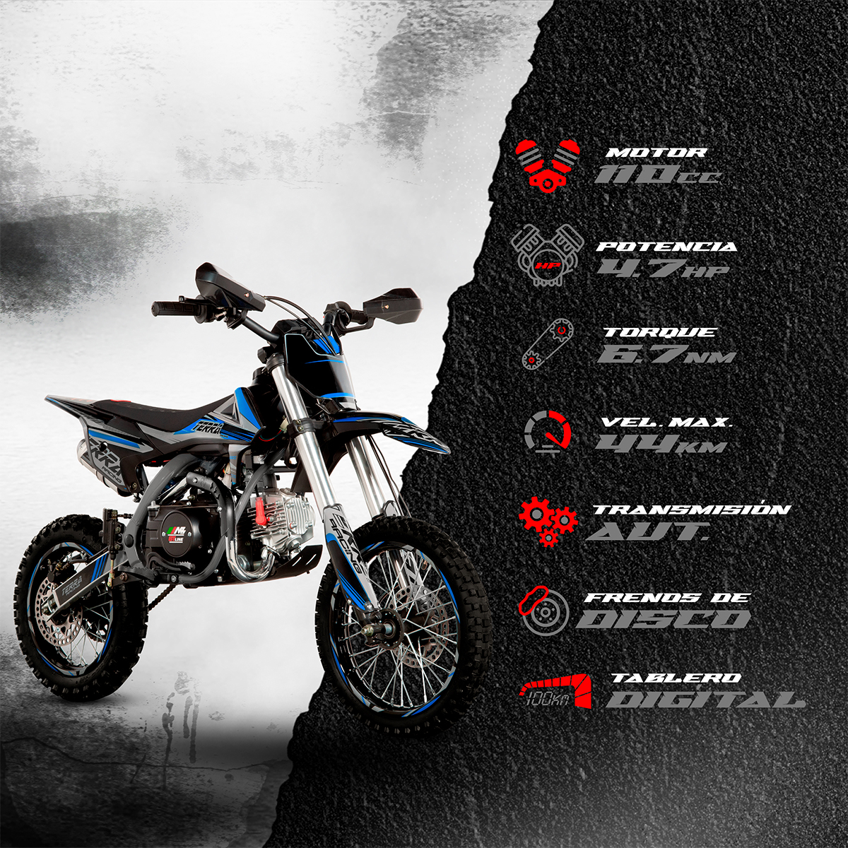 Motocicleta MB Terra 110 Gt Line Azul 2027 image number null