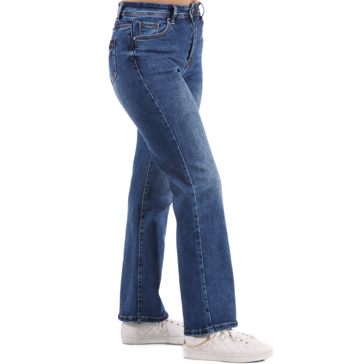 Jeans Rectos Mezclilla Ann Miller para Mujer image number null