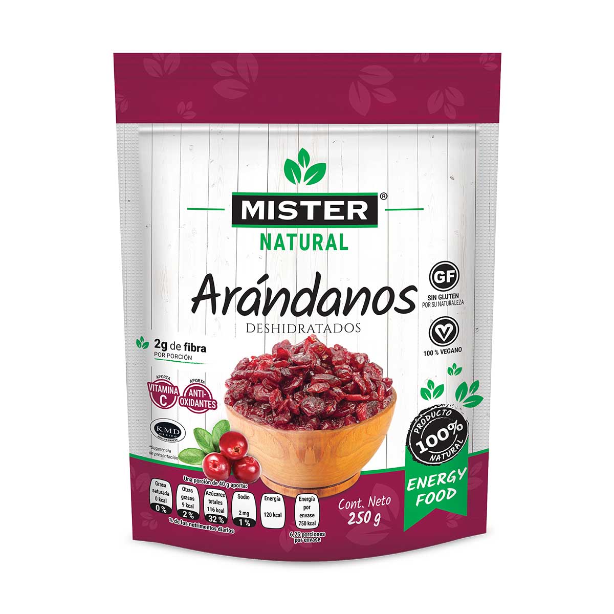 Ar&aacute;ndanos Deshidratados 250 Grs Mister Alimentos image number null