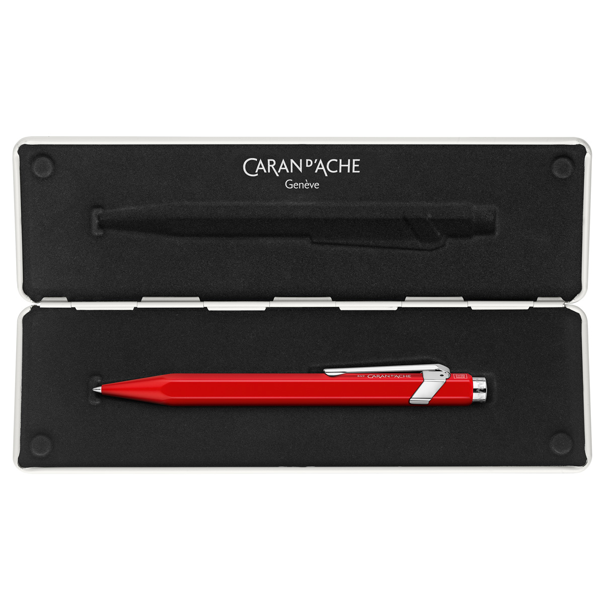 Roller Caran D Ache 849 Rojo Con Estuche Metalico image number null