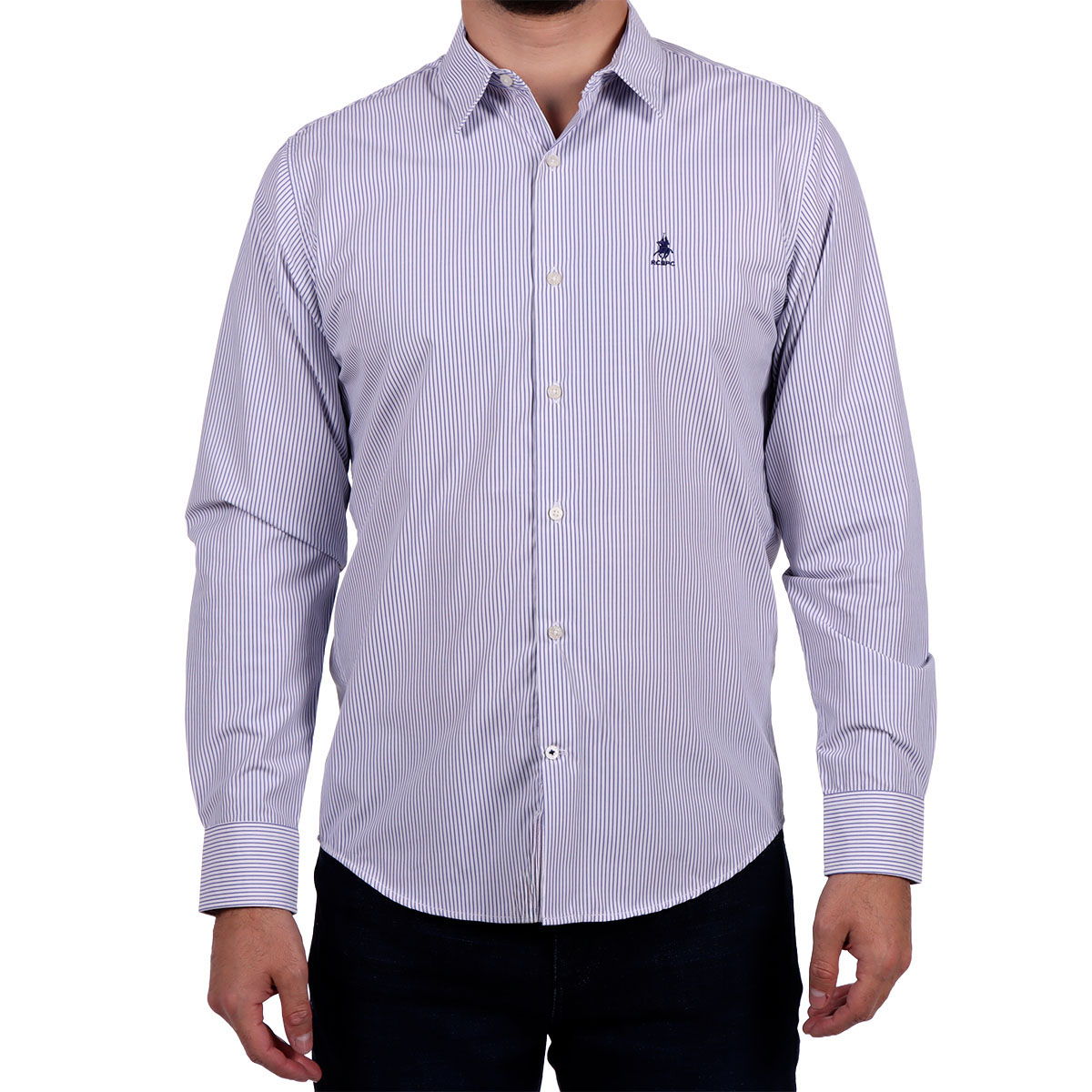 Camisa Manga Larga Slim Fit Rayas Polo Club para Hombre image number null