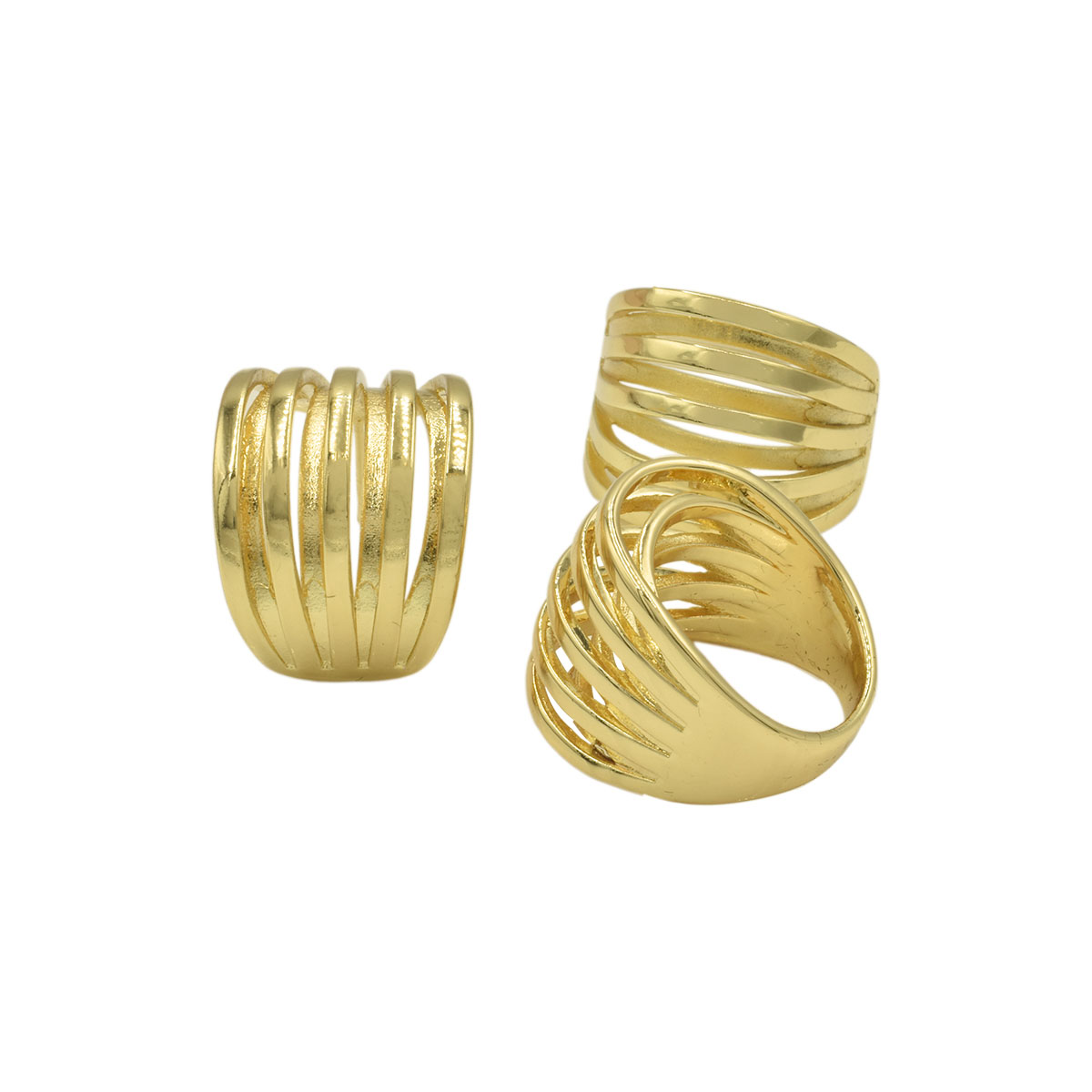Set De Aretes Y Anillo Dorado Lulu image number null