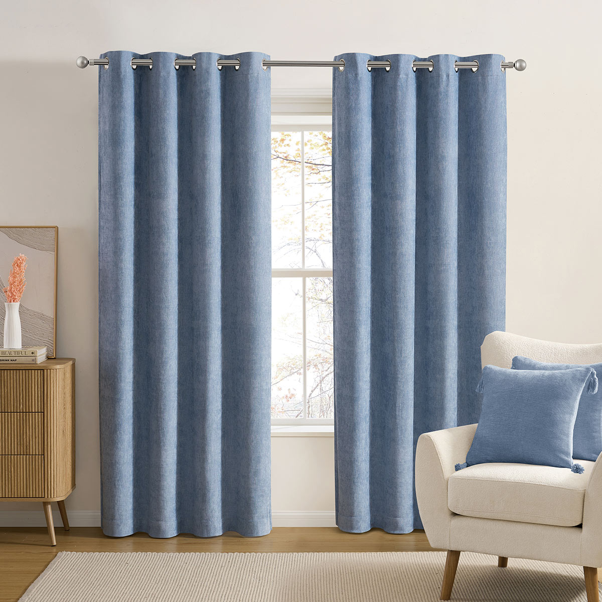 Cortinas Vh 2 Paneles Bo Clinton 130x213cm Marr&oacute;n image number null