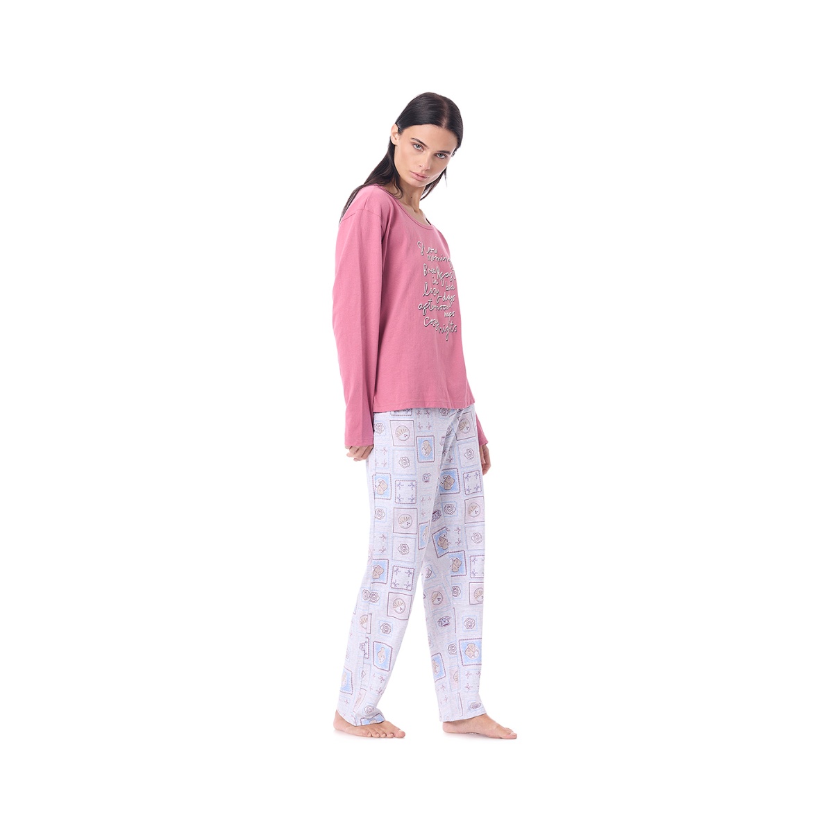 Pijama Manga Larga y Pantalon Tops & Bottoms para Mujer image number null