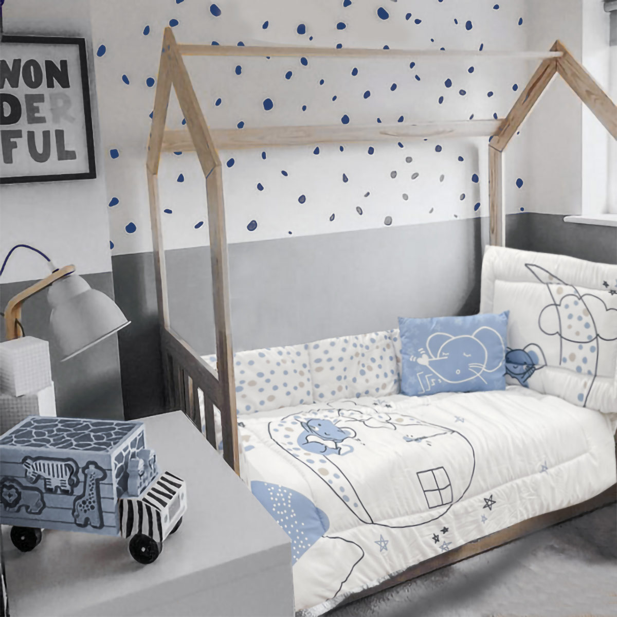 Juego de Cuna 70x130 Polo One By Inbed Color Az&uacute;l image number null