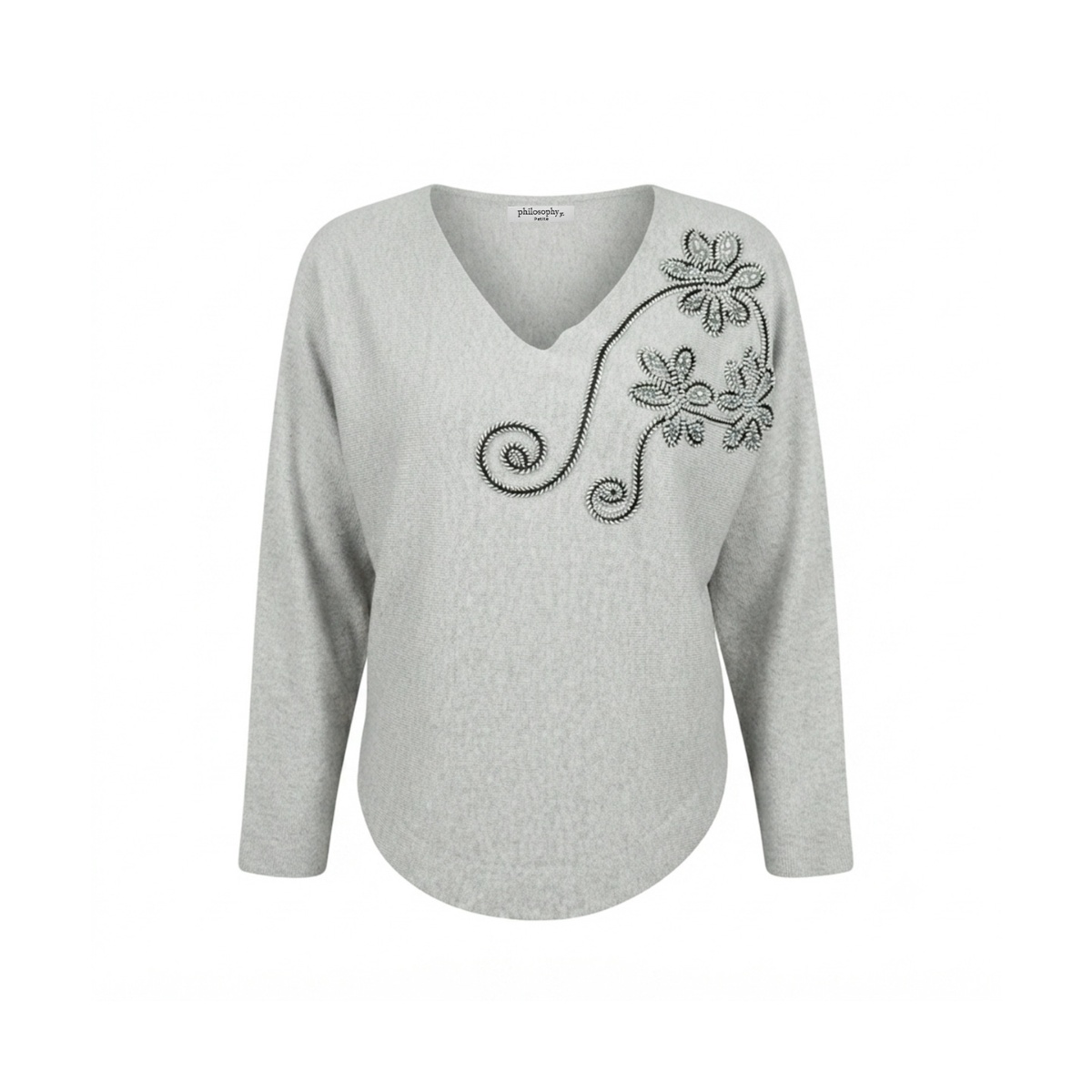 Su&eacute;ter Con Bordado De Flor Philosophy Jr Petite Para Mujer Petite image number null