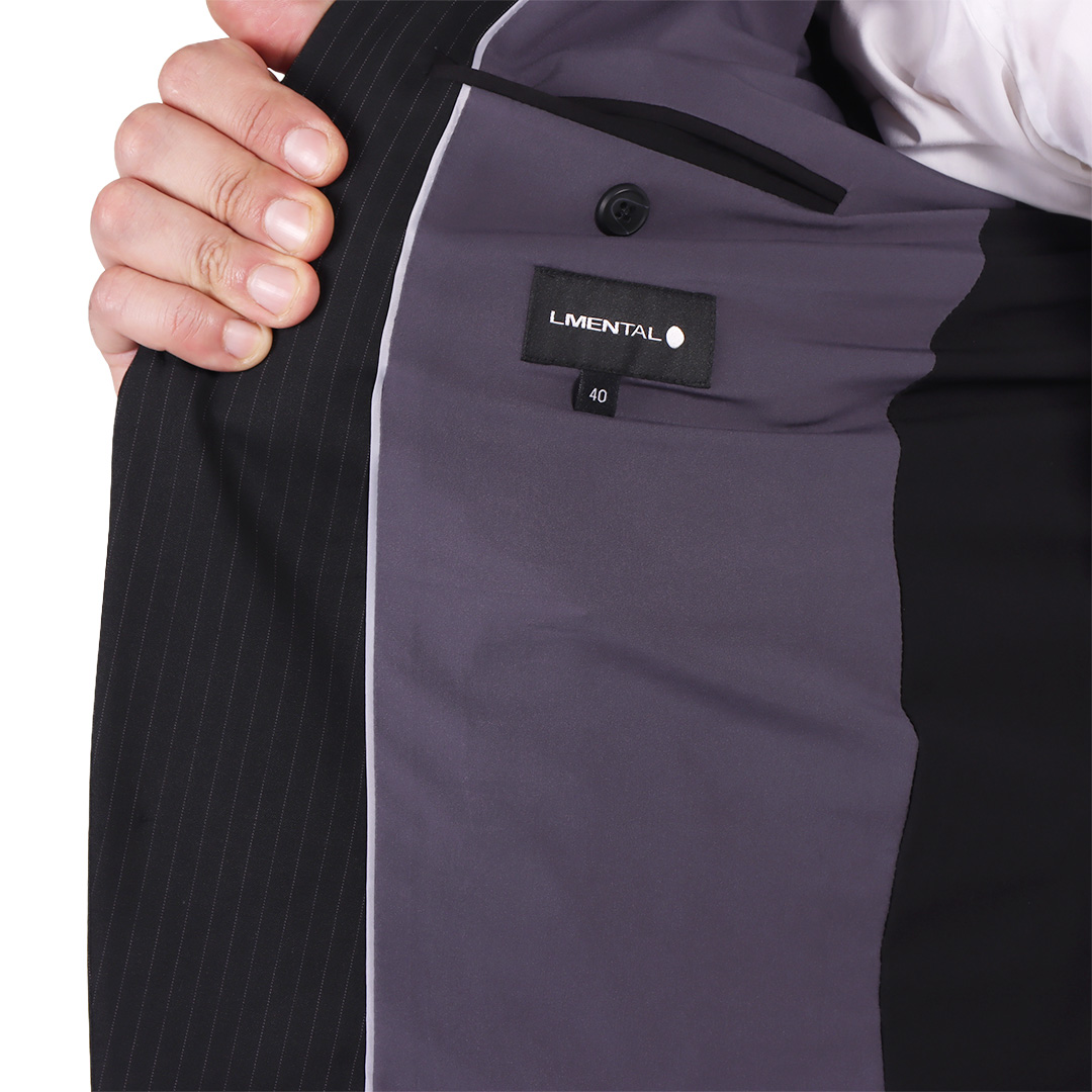 Saco Sastre Rayas Finas Formal De LMENTAL para Hombre image number null