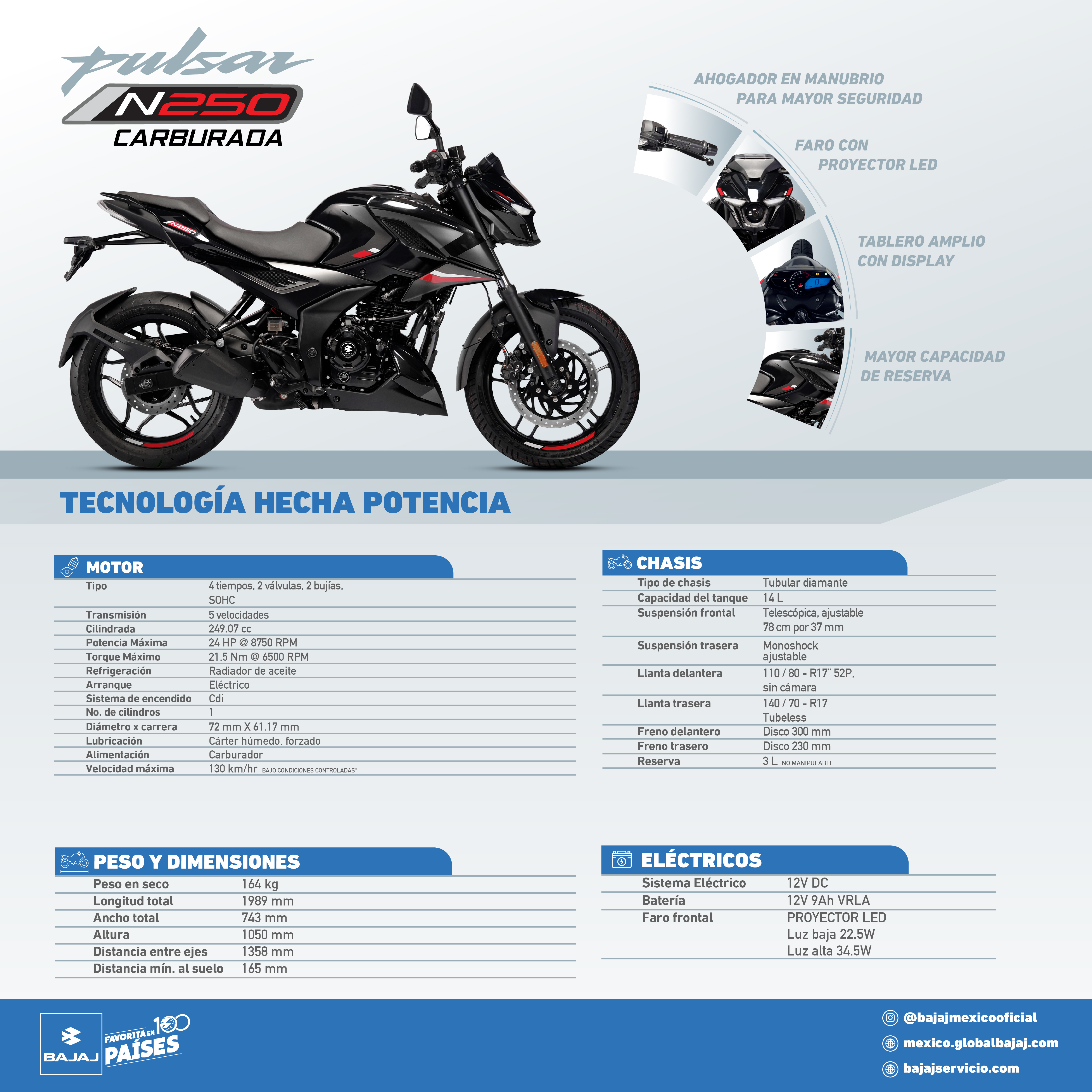 Motociccleta Pulsar N250cc Carburada Amarillo 2026 image number null