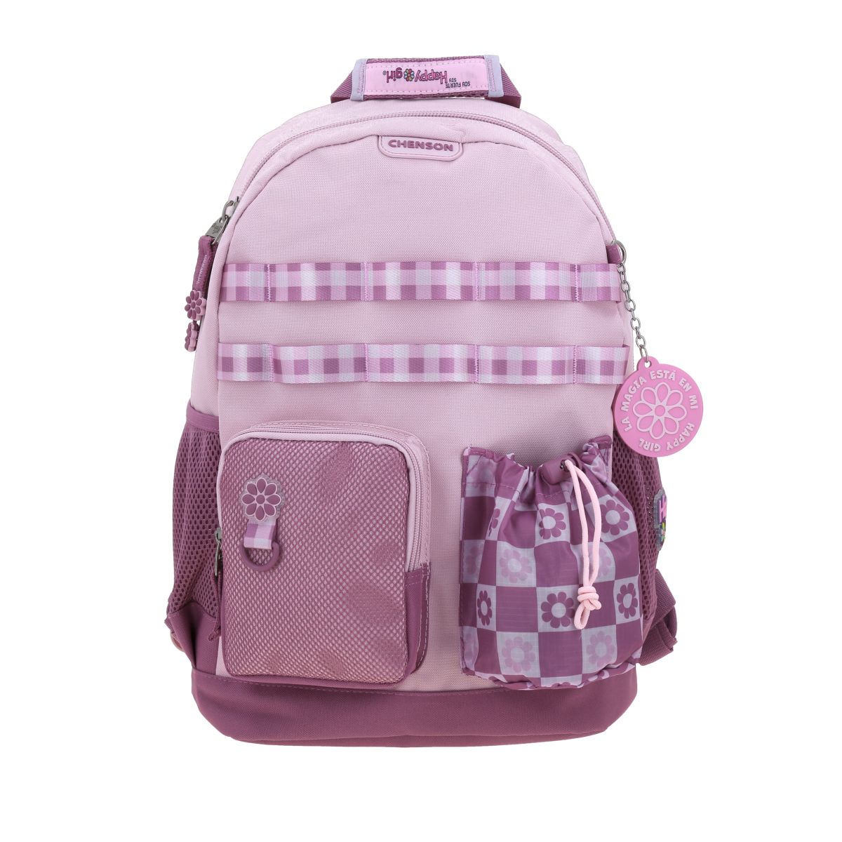 Mochila Grande Chenson Rosa Troc Happy Girl image number null