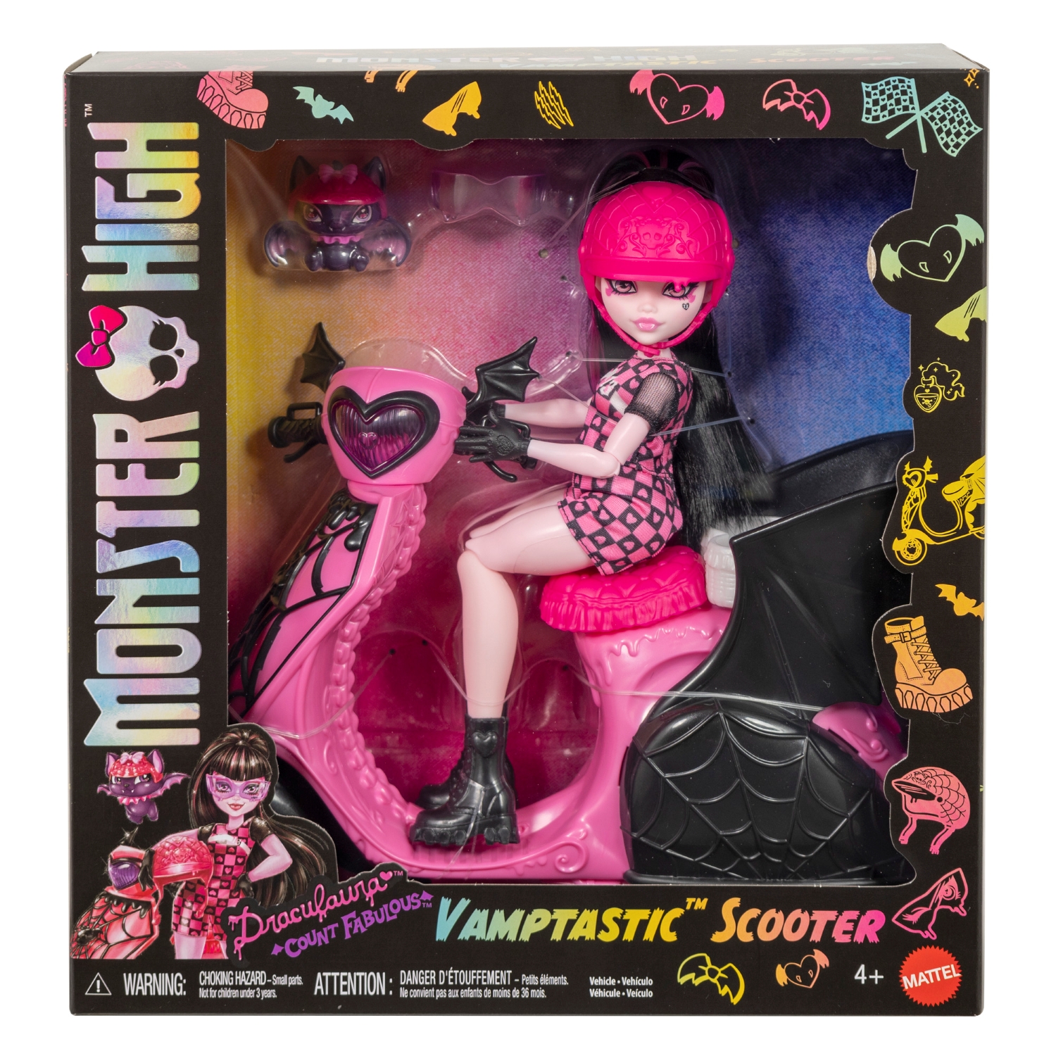 Monster High Mu&ntilde;eca Draculaura Con Scooter Mattel image number null
