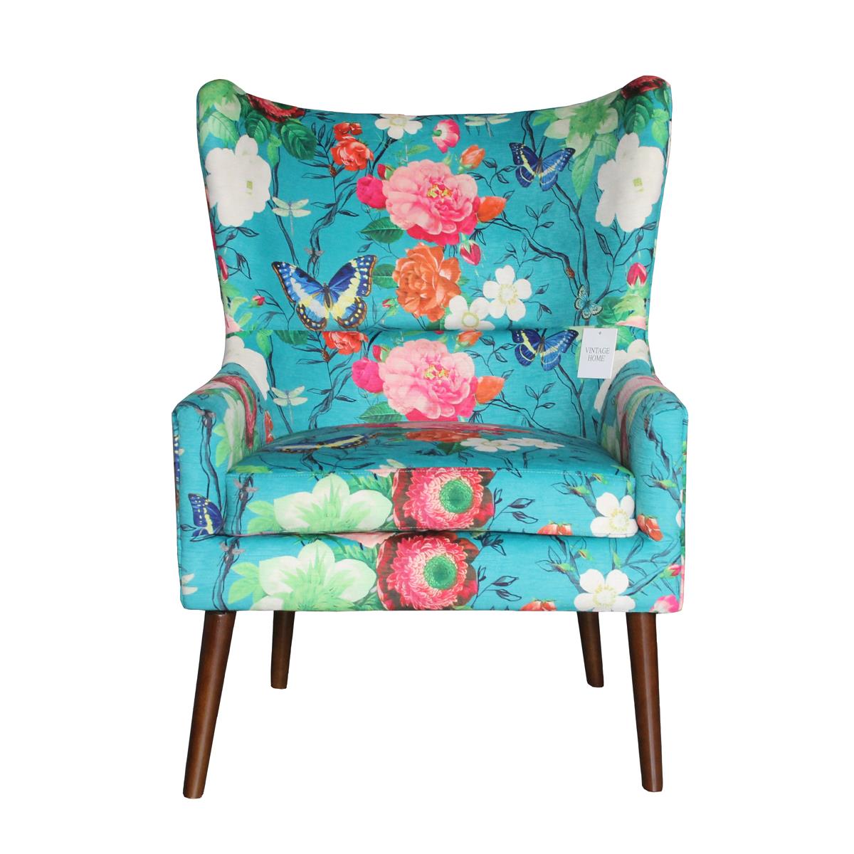 Sill&oacute;n Wing Teal Floral Vintage Home image number null