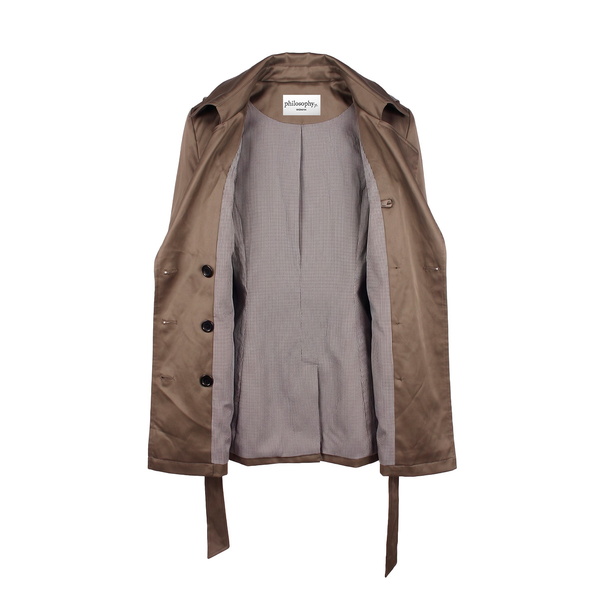 Gabardina Con Cintur&oacute;n Philosophy Jr Petite Para Mujer Petite image number null