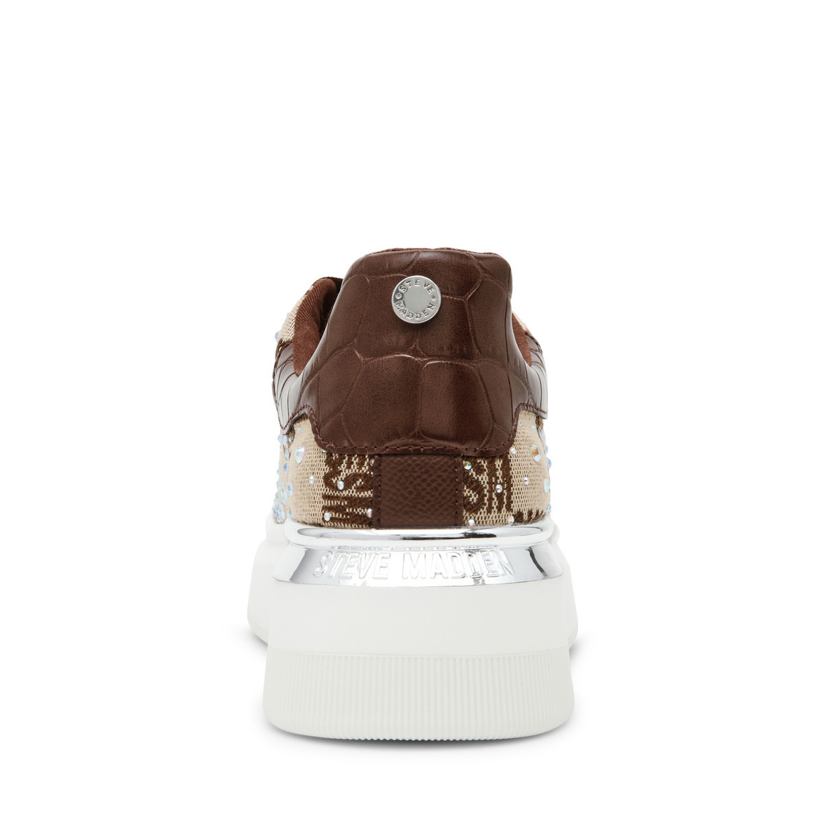Tenis con Plataforma Steve Madden Caf&eacute; Aplicaci&oacute;n Pedrer&iacute;a para Mujer image number null
