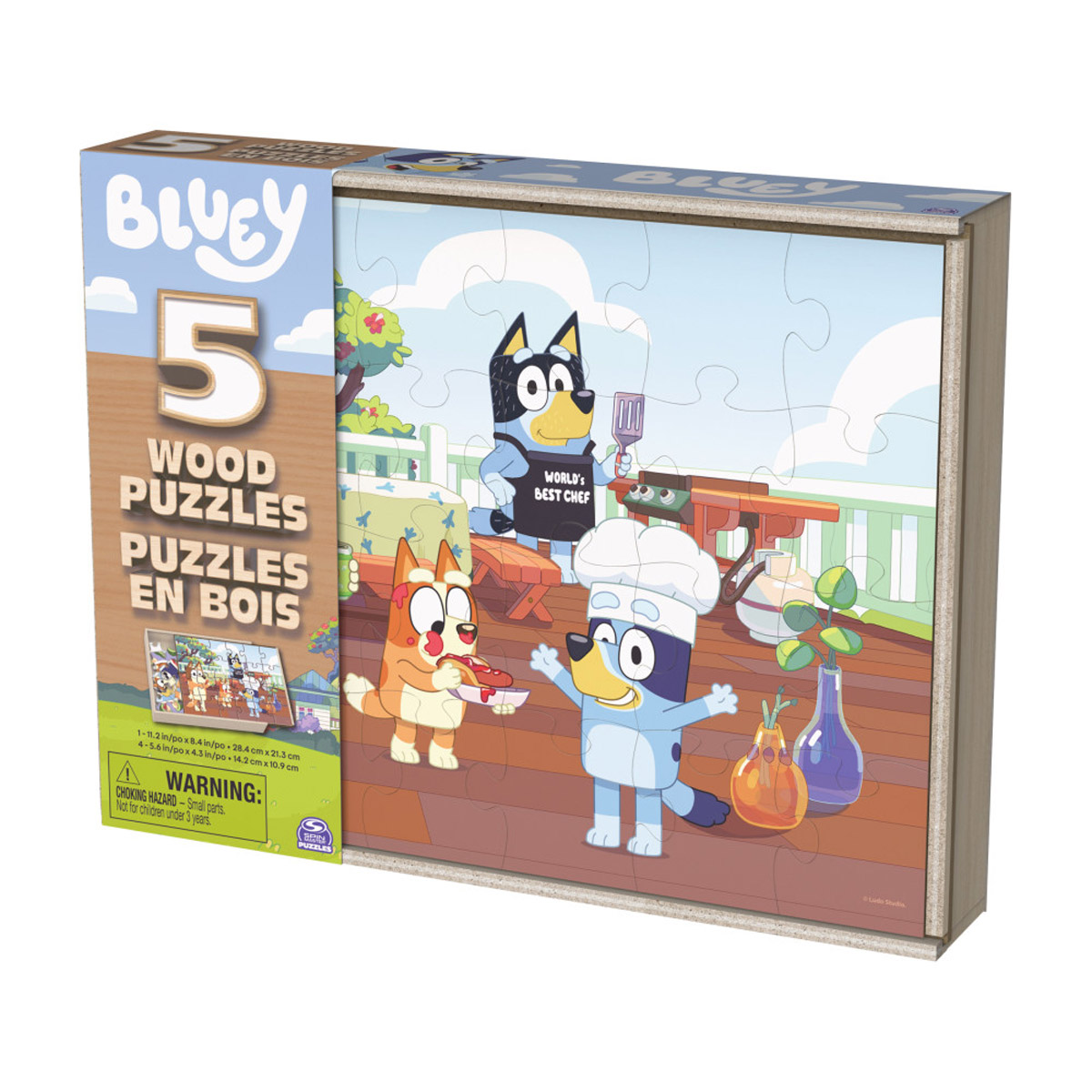 Rompecabezas Bluey 5 Wood Puzzle Spin Master image number null