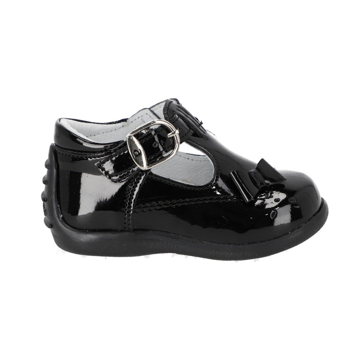Zapato Traba T en Charol Andanenes Negro Ajuste Hebilla para Beb&eacute; Ni&ntilde;a image number null
