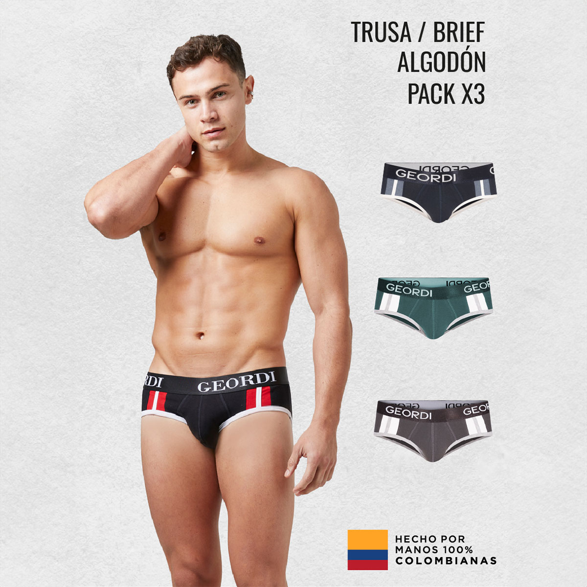 Set 3 Trusas Breaf Geordi para Hombre image number null