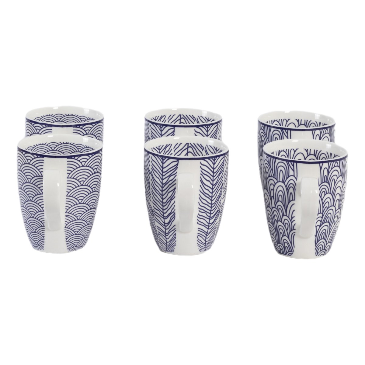 Set 6 Tazas Vintage Home Azul y Blanco image number null
