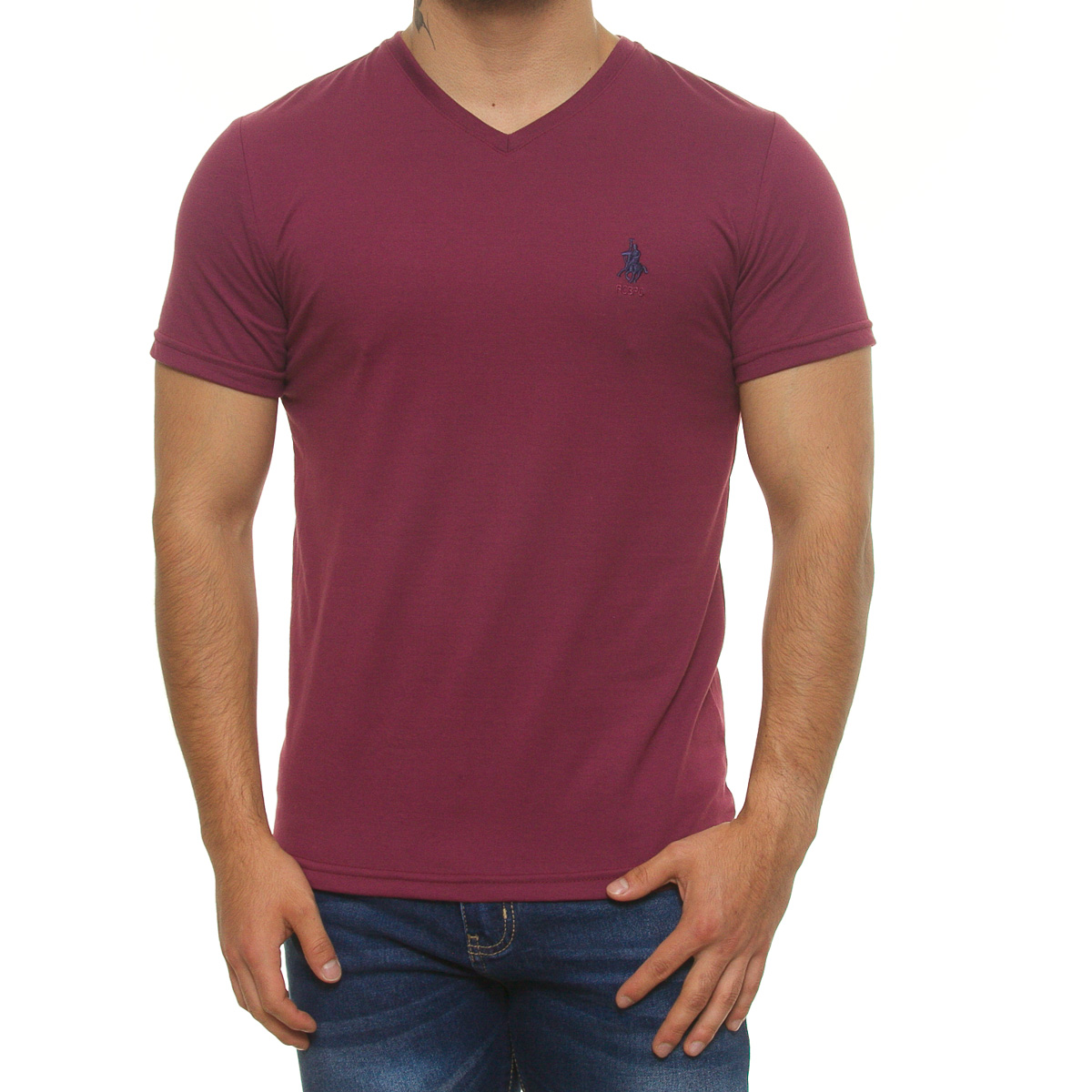 Playera cuello V manga corta para hombre POLO CLUB image number null