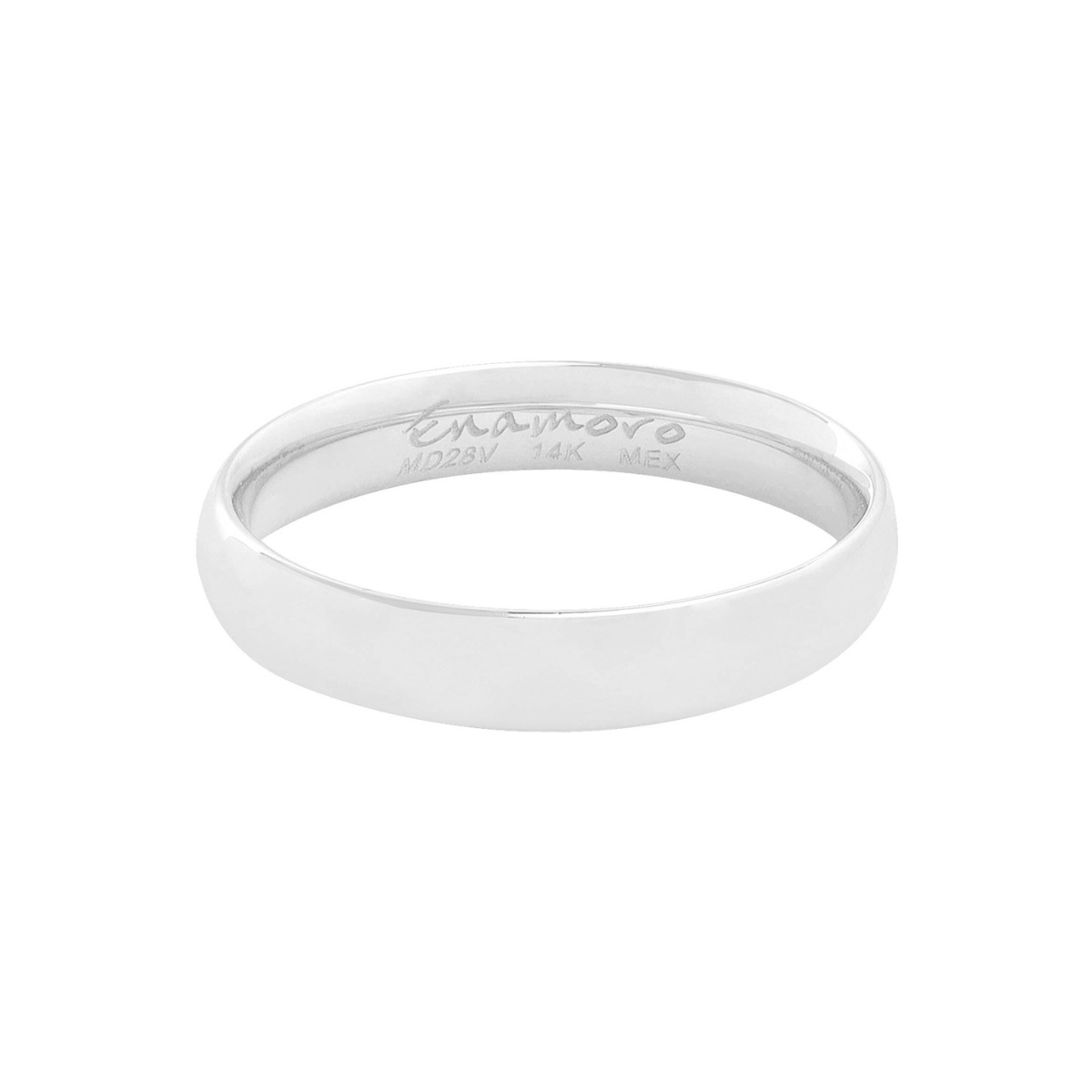 Argolla Confort Blanca 4Mm 14K Enamoro image number null