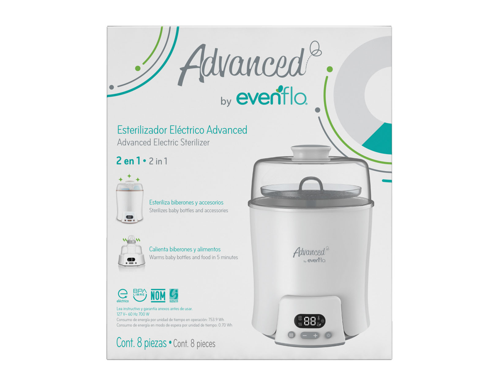 Esterilizador el&eacute;ctrico Advanced Evenflo image number null