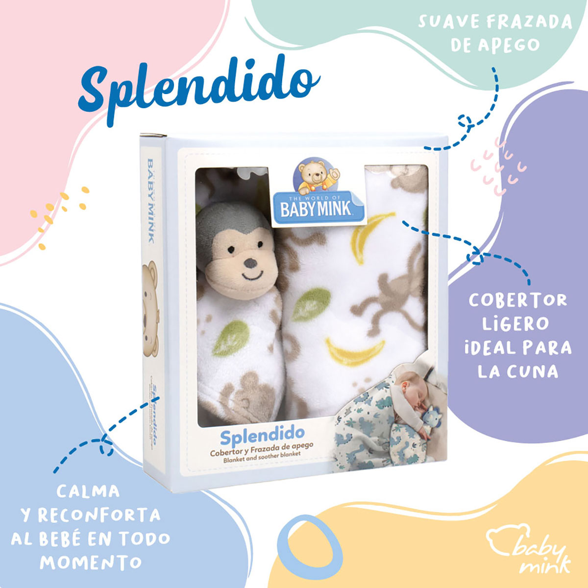 Cobertor Estampado con Mu&ntilde;eco Baby Mink image number null