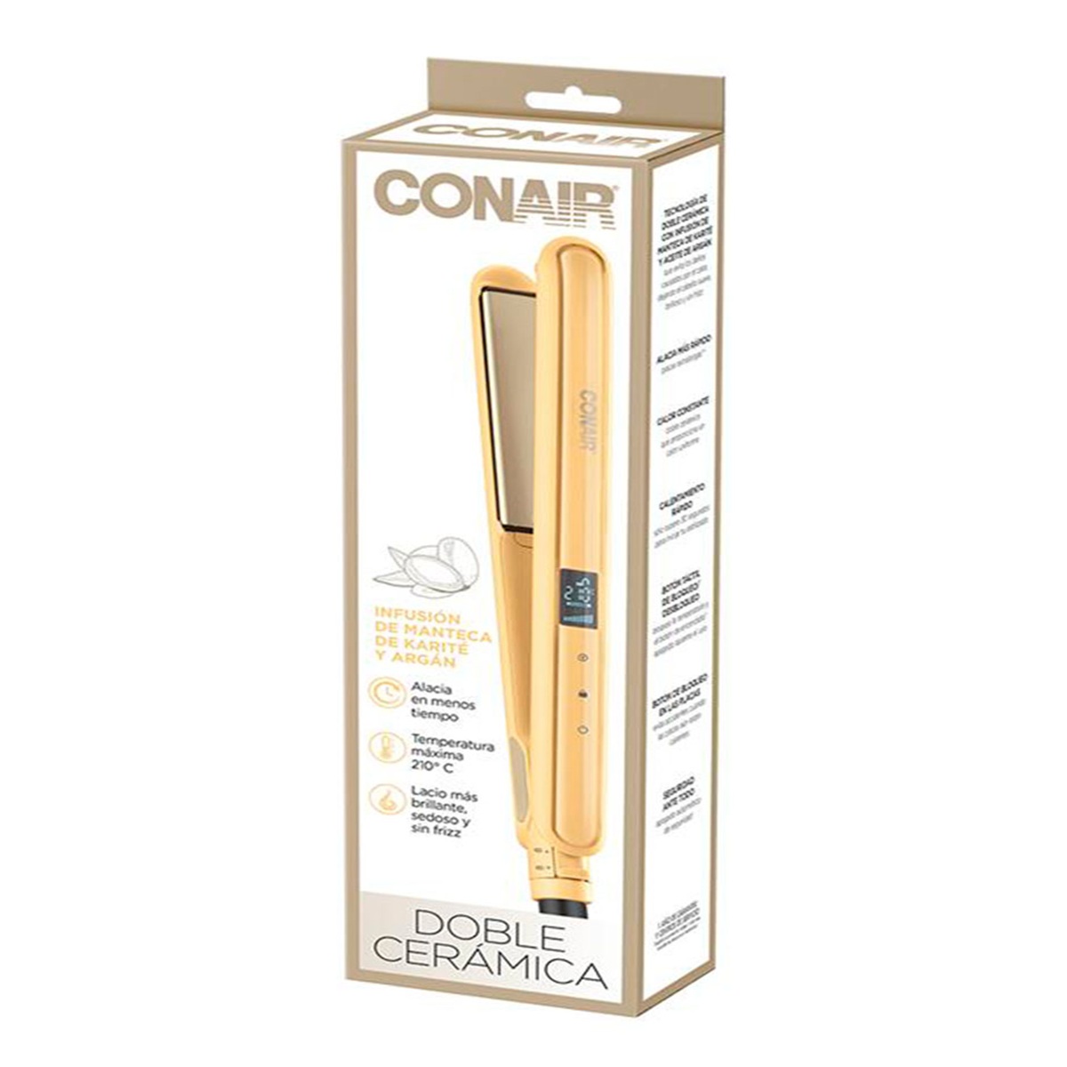 Alaciadora 1" Doble Ceramica Amarilla Conair image number null