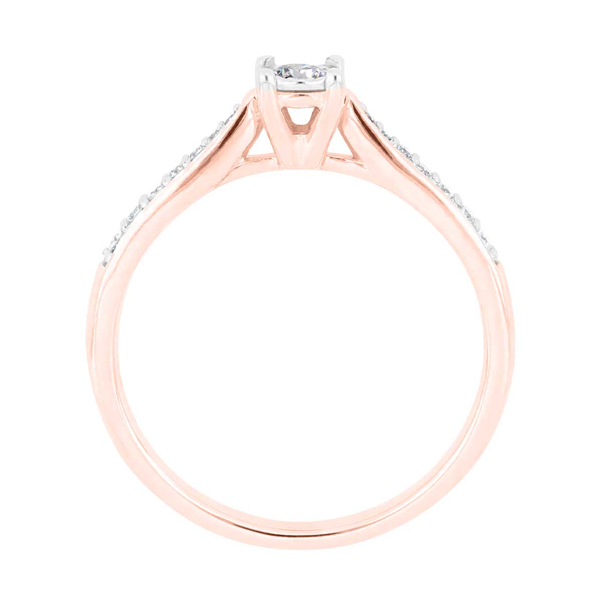 Solitario Oro Rosa 14K y 0.16 ct Diamante Romanza image number null