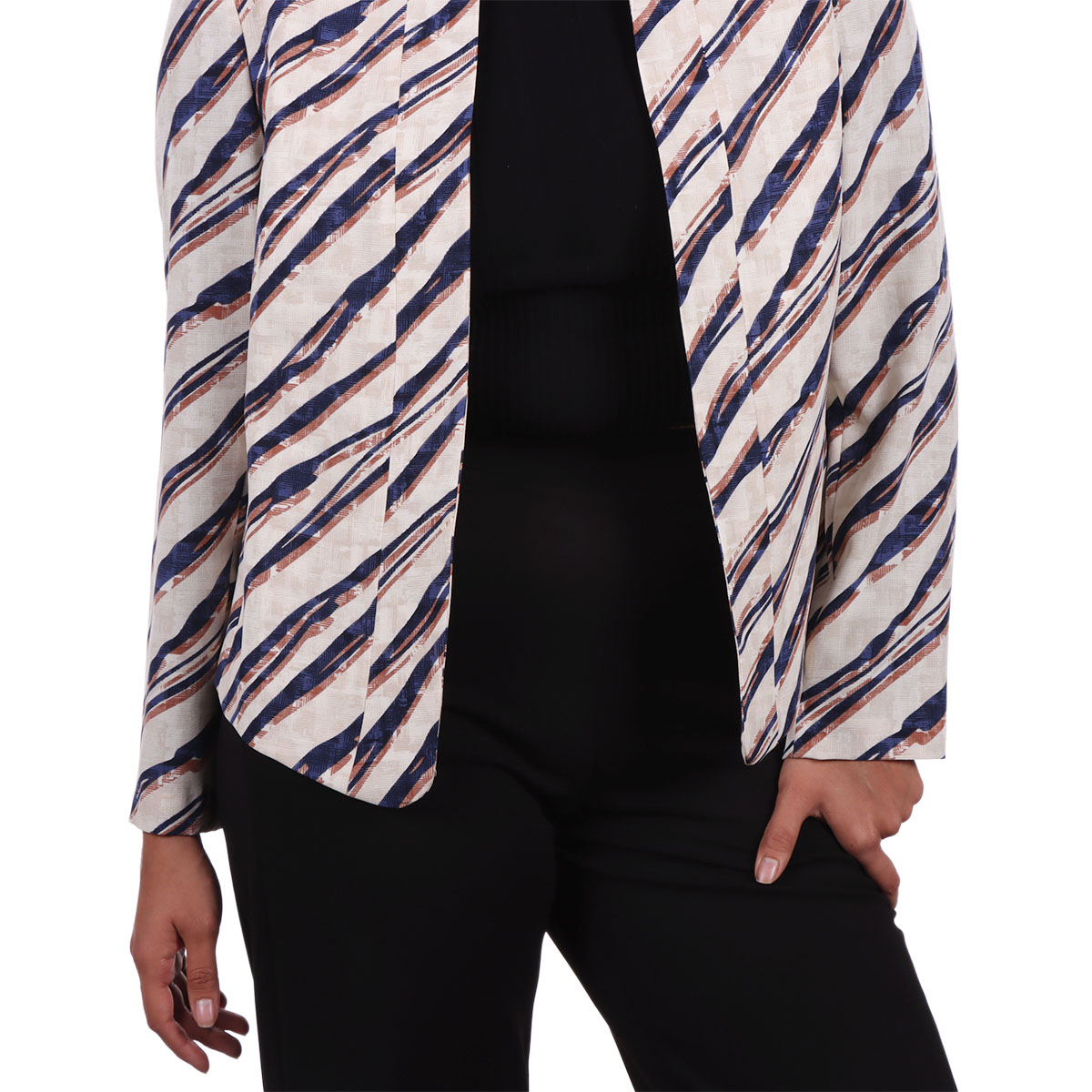 Saco Blazer Estampado Rayas Diva By Gamus para Mujer image number null