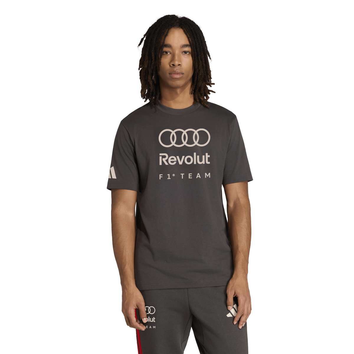 Playera Negra Adidas con Dise&ntilde;o Audi Revolut F1&reg; Team DNA Graphic Tee para Hombre image number null