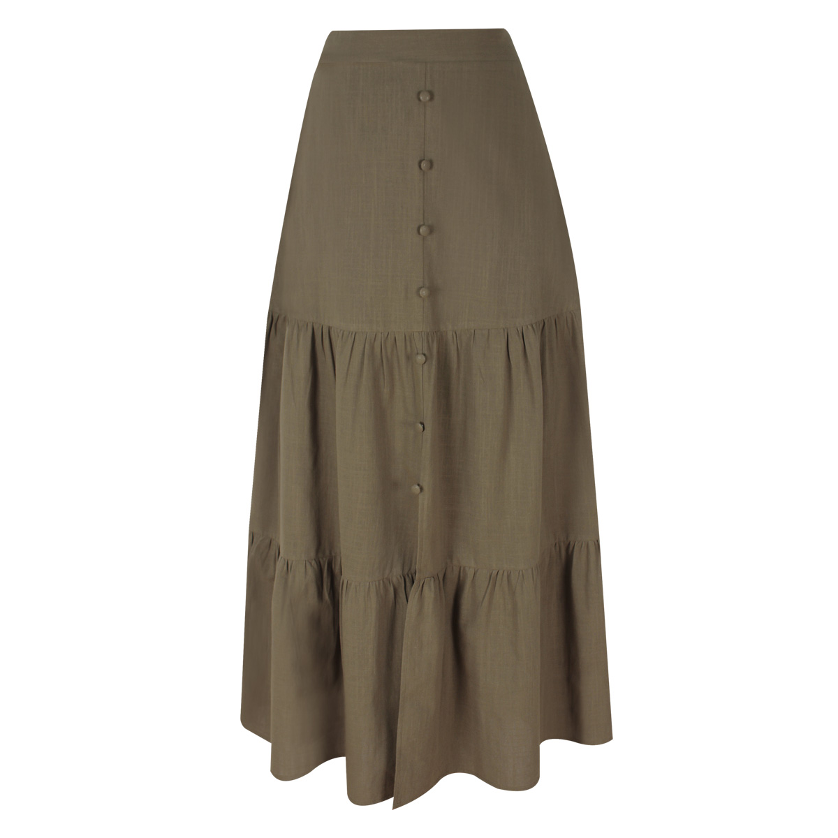 Falda midi escalonada con botones frontales para Mujer Petite JUST BY BASEL image number null